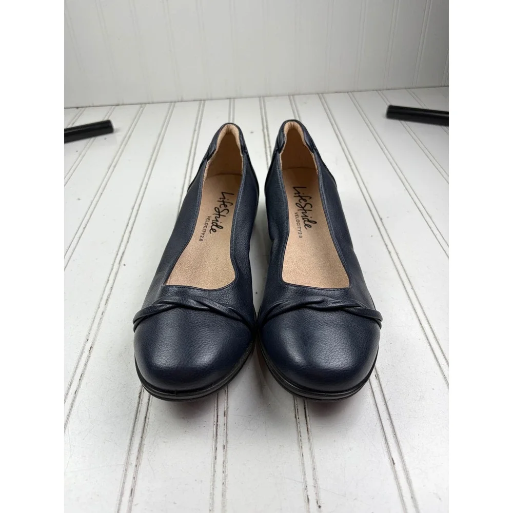 LifeStride Velocity 2.0 Navy Blue Impact Ballet Comfort Flats Women's Size 7.5